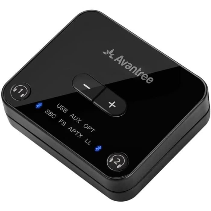 Audikast Plus Transmetteur Émetteur Bluetooth 5.0 pour TV avec Contrôle