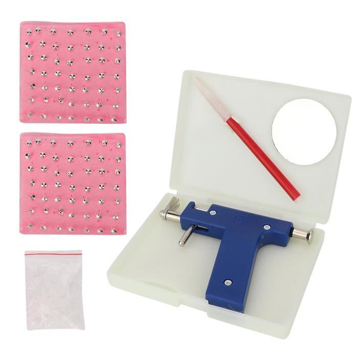 Kit Perçage Oreille XIAQICA – Pistolet + 98 Clous + 12 Boucles – Acier Inox & Silicone, Sans Douleur Pour Débutants