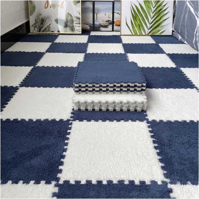 Tapis En Mousse Emboîtable 12 Pièces - 30x30cm - Dalles Douces Antidérapantes - Pour Maison, Salon, Jeux