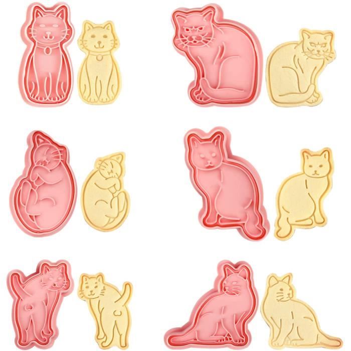 Chat Lot De 6 Emporte Piece 3d Moule Biscuit Cookie Cutters Tampons A Gateau Emporte Piece Patisserie Enfant Pour Gateaux B 151 Cdiscount Maison