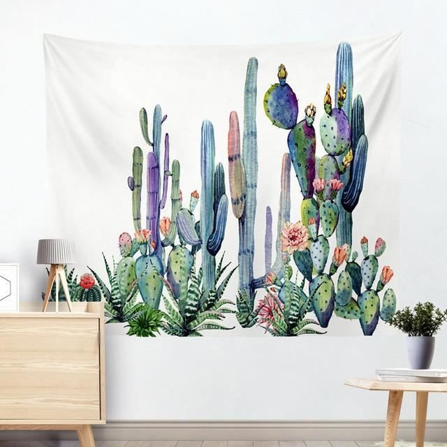 Tenture Murale Branche Palmier Paysage Tropical 230x180cm - Tapisserie Décoration Chambre