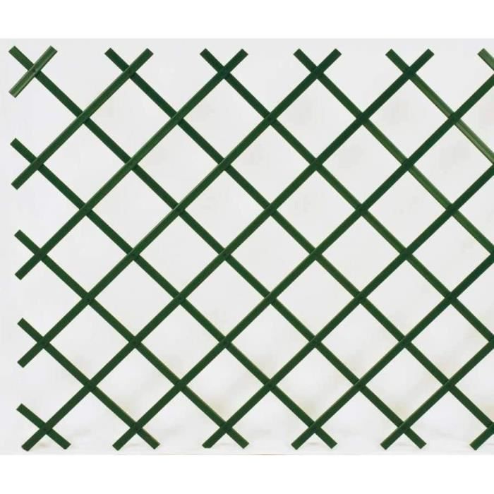 Treillis Extensible en PVC 2 x 1 m Vert[117] Cdiscount Jardin
