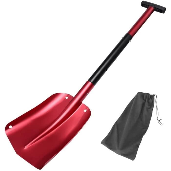 Pelle à Neige Portable Pliable Avec Poignée Ergonomique Extensible Pour Le Camping Et Les Urgences En Plein Air Noir