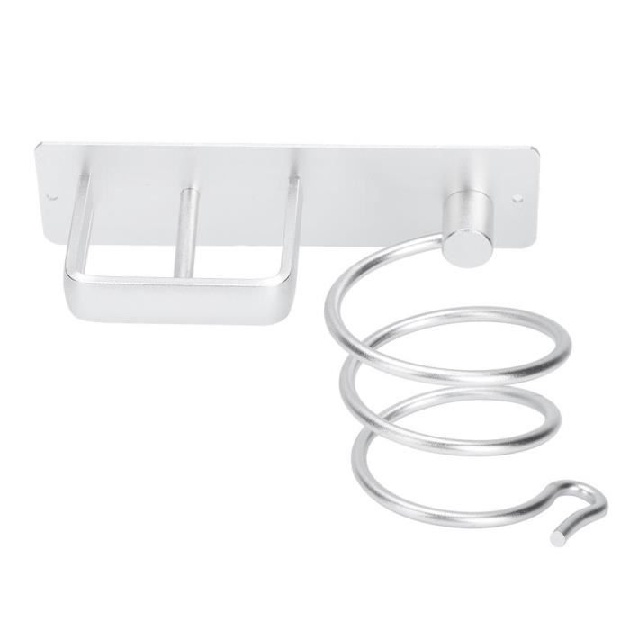 Support Mural Pour Sèche-cheveux En Aluminium - Organise Ta Salle De Bain, Gain De Place - Compatible La Plupart Des Modèles