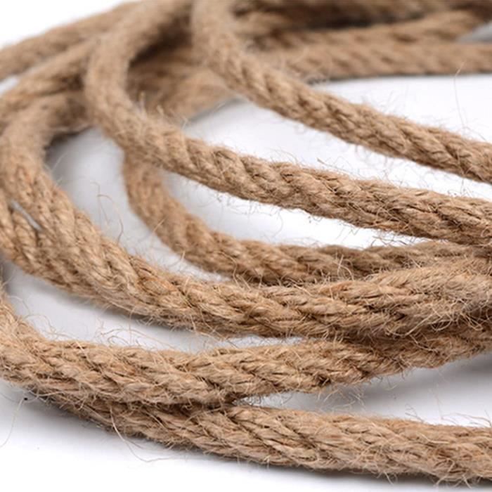 KEILEOHO Corde De Jute Naturelle Torsadée De 30 M X 10 Mm, Corde De Jute épaisse Pour Travaux