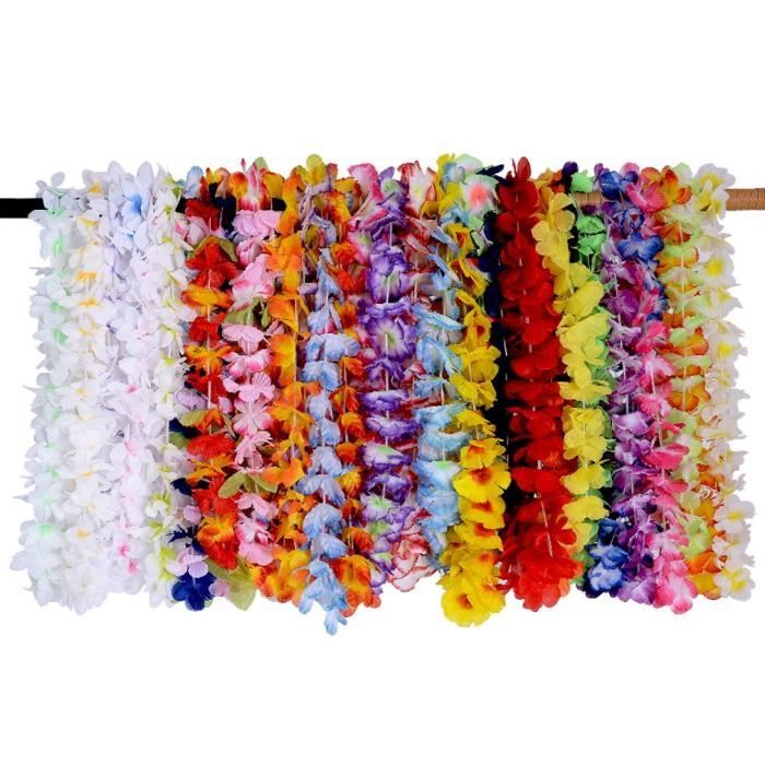 Lot De 20 Colliers De Fleurs Hawaïens Multicolores - Parfait Pour Fêtes Tropicales, Mariages Plage Et Luau