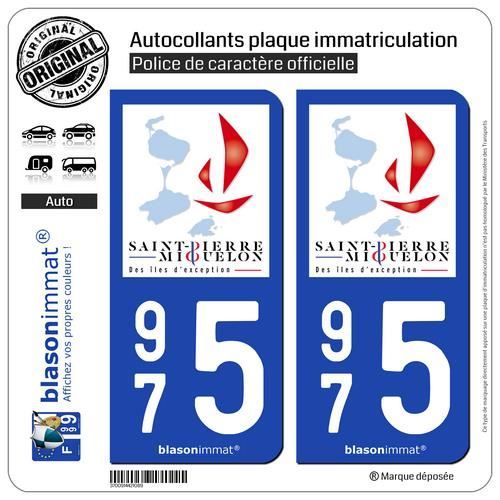 Aufkleber Für Motorradkennzeichen – Saint Pierre Et Miquelon DROM, 60x30 Mm, Wetterfest