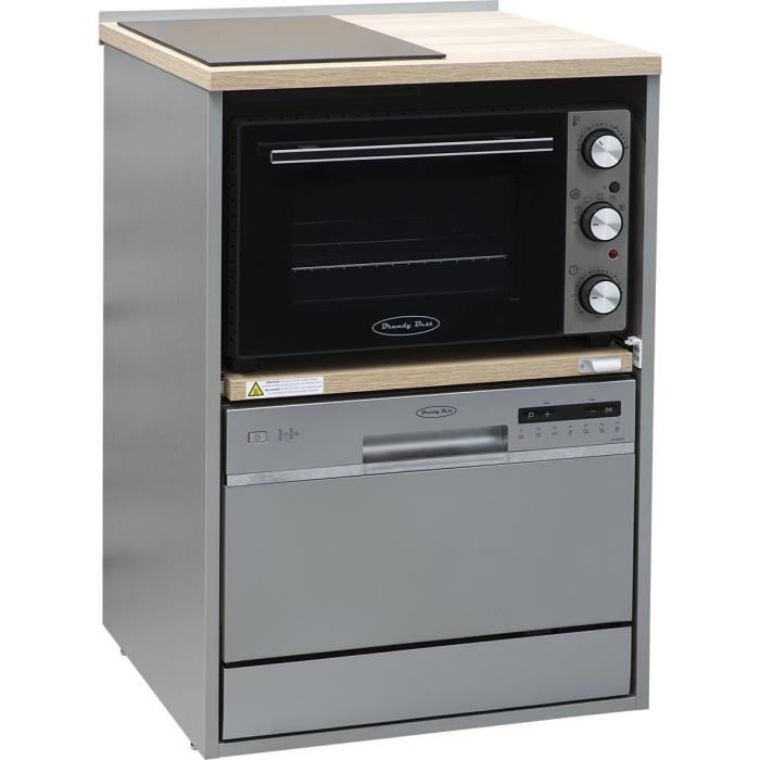 Brandy Best TRIO60SSVS Trio 60 cm toutenun avec domino vitro, four et lavevaisselle silver