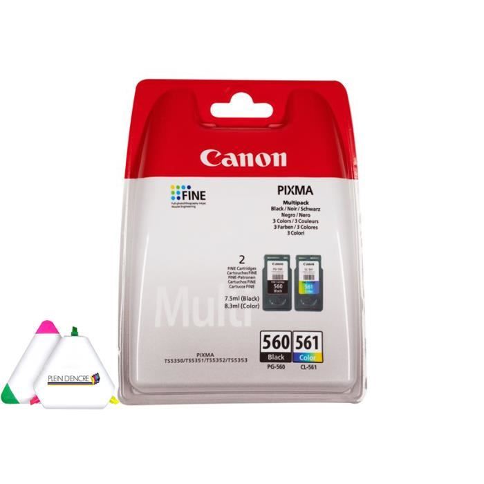 Multipack cartouche d'encre CANON origine pour imprimante Pixma TS5350 TS  5350 + un surligneur PLEIN D'ENCRE - Cdiscount Informatique