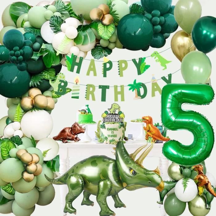 Kit Décoration Anniversaire Dinosaure - 16 Invités - Vaisselle, Ballons, Nappe - Thème Garçon
