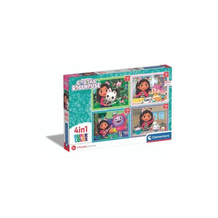 Puzzle - CLEMENTONI - Gabby s Dollhouse - 4 en 1 - Moins de 100 pièces ...