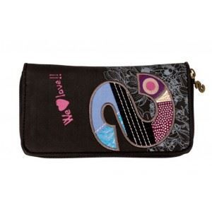Jupe Portefeuille Desigual Noire - Taille 44 - Matière Mélangée Laine/coton - Fermeture Boutons - Occasion Très Bon état