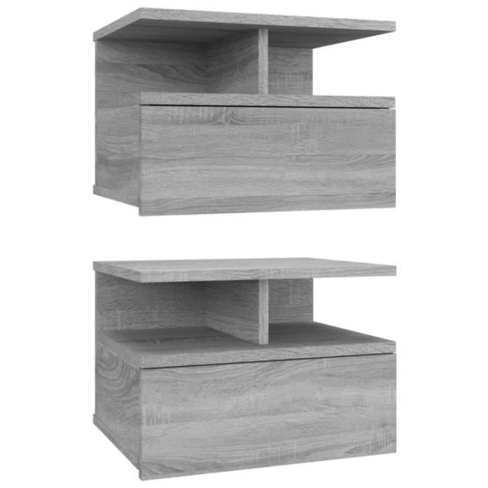 Tables de chevet flottantes 2 pcs Chêne sonoma 40x30x15 cm | Leroy Merlin