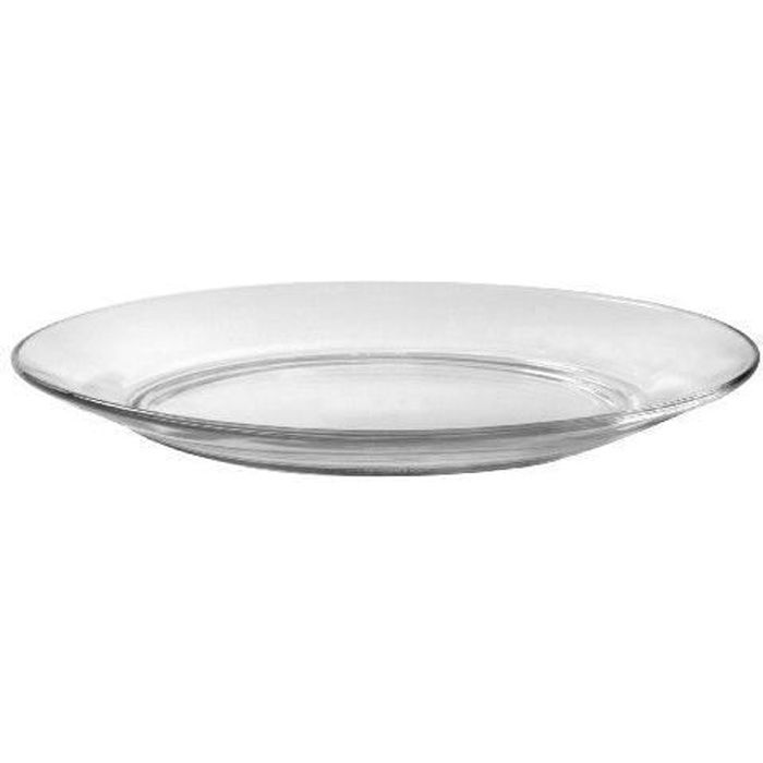 Assiette Plate - Duralex - Lys - Verre Trempé - 235 cm - Compatible Lave-Vaisselle
