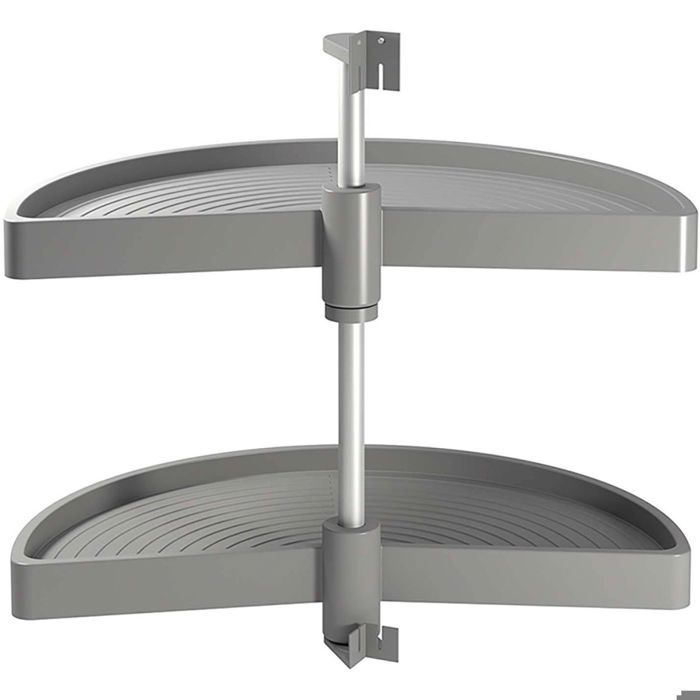 Emuca Jeu de Shelvo 1/2 lune étagère pivotante pour module de 900mm Plastique &. Aluminium Gris Emuca Jeu de Shelvo 1/2 lune étagère pivotante pour module de 900mm Plastique &. Aluminium Gris