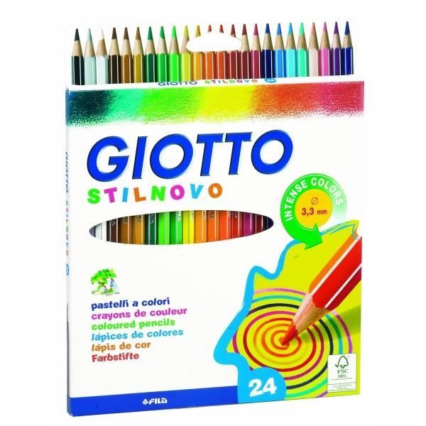 boîtier métallique avec crayons de couleur de avec extra large de plomb Giotto Supermina 
