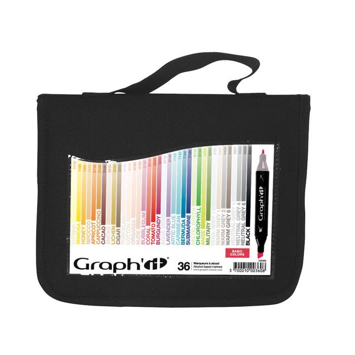 Set 36 Marqueurs A Alcool Graph It Basic Colors Achat Vente Marqueur Set 36 Marqueurs A Alcool G Cdiscount Il viendra à vous carré et vous pouvez facilement faire des bords irréguliers avant le feutre. set 36 marqueurs a alcool graph it basic colors