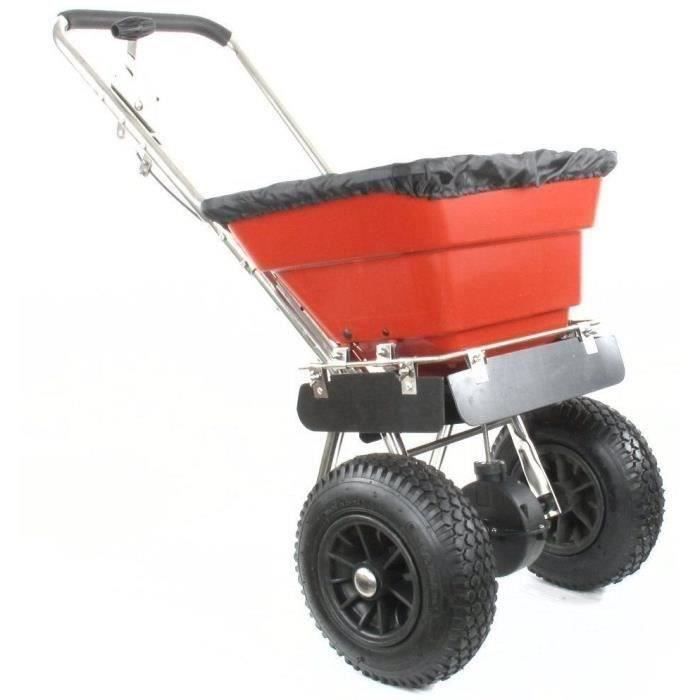 Epandeur de sel poussé en inox Greenstar - Capacité maximale 36 kg - Pneus 12