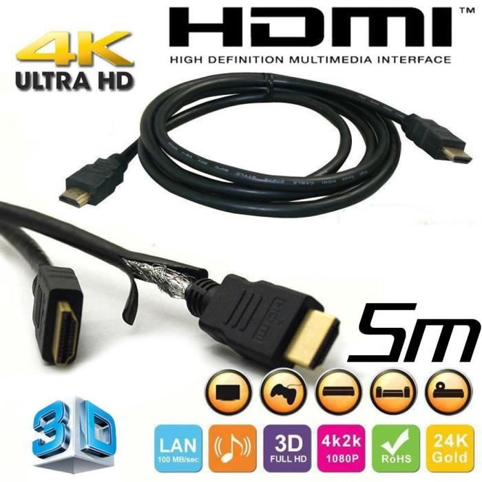 Cable HDMI 5m - Cdiscount TV Son Photo