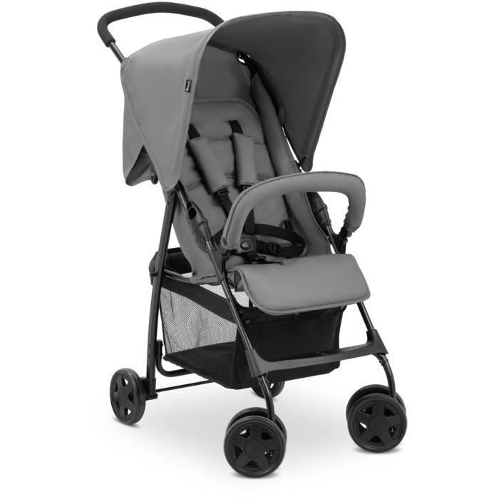 Poussette Compacte Hauck Uptown - Dès La Naissance Jusqu'à 22 Kg, Siège Large 36 Cm, Roues Caoutchouc, Pliable - Gris Chiné