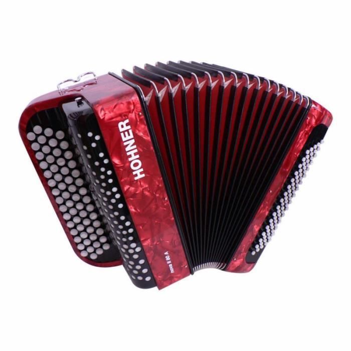 hohner nova ii 80a - accordéon chromatique à boutons - rouge (+ housse)
