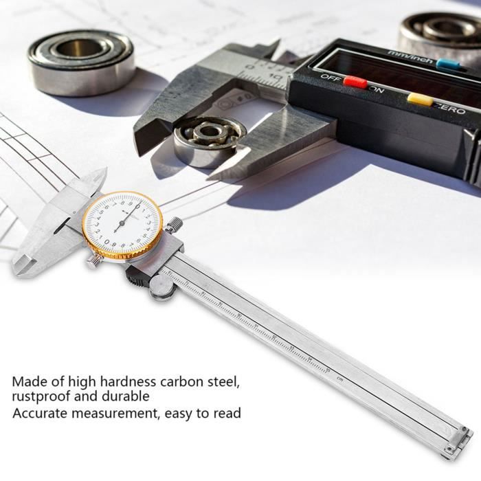 Pied à Coulisse à Cadran 150mm – Outil Mesure Métrique Pour Travail Du Bois Et Bricolage