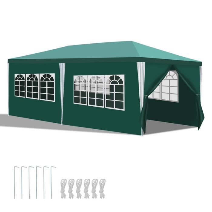 Izrielar Tonnelle Pavillon Tente de Jardin Pavillon – Tente de fête robuste et haut de gamme avec pergola 3x6m VertGLORIETTE