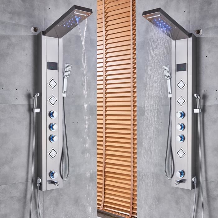 colonne de douche mitigeur robinet Acier inoxydable avec Spa Massage 