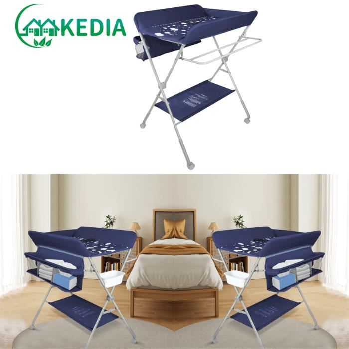 KEDIA.Table à Langer Bébé Meuble à Langer avec Étagères de Rangement Plan à Langer 80*58*90cm