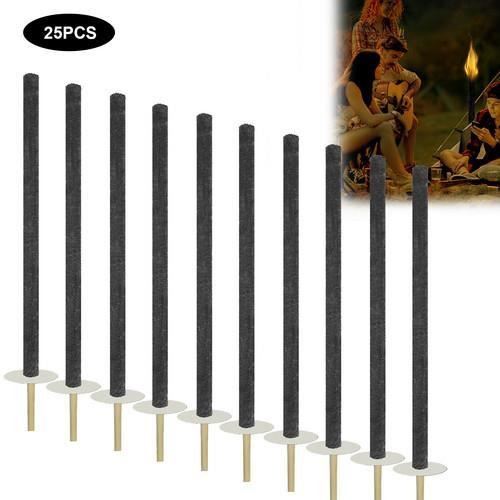 Lot De 6 Torches à Cire - Brûlent 45-60 Min - Résistent à La Pluie Légère Et Au Vent - Avec Protège-main