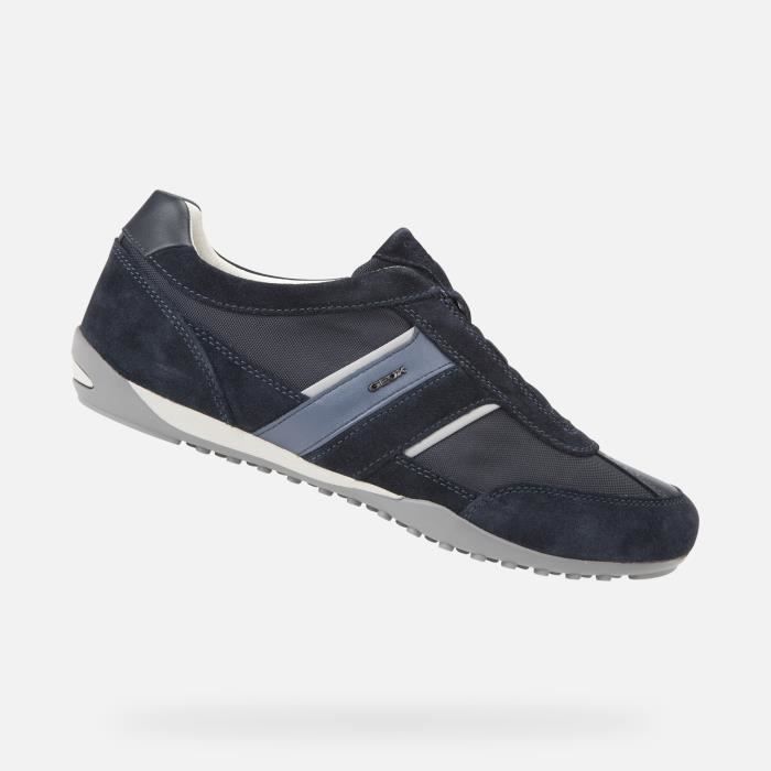 Geox Basket - Geox - U Wells A - Cuir Velours - Marine - Lacets - Homme