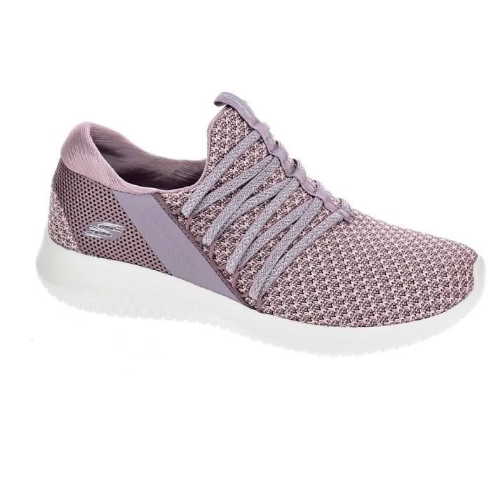 basket skechers femme rose