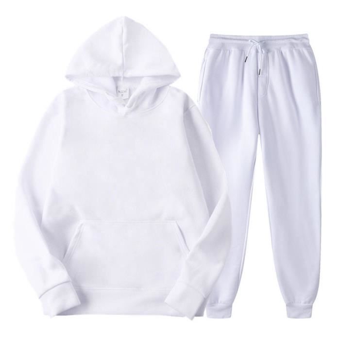 Ensembles Jogging Homme 2 Pièces Impression 3D Sport Survêtement pour Homme  Sweat à Capuche Cordon Serrage Pantalons,Blanc,S Blanc - Cdiscount  Prêt-à-Porter