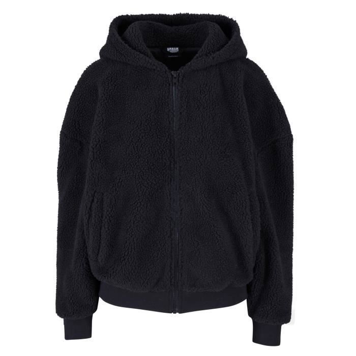 Calvin Klein - Sweat Zippé Capuche Crop Femme A Bandes 0425 Noir