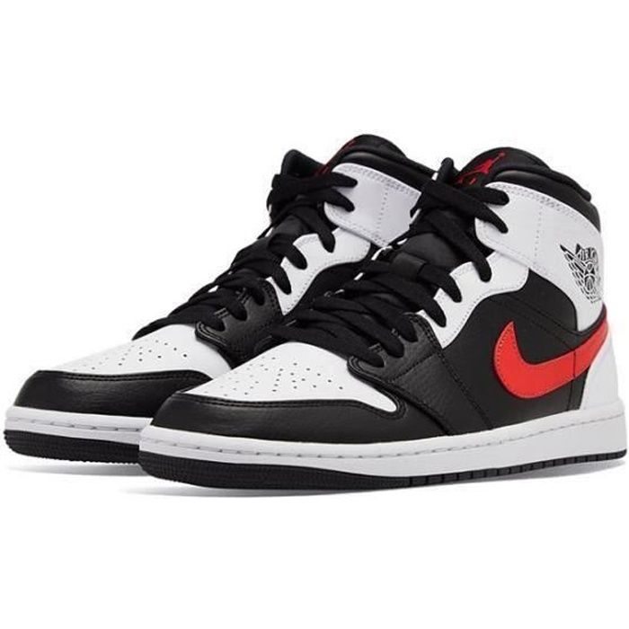 Basket NIKE AIR Jordan 1 Mid Chaussure de Sport AJ 1 Jordan One Pas Cher  pour Homme Femme Noir - Cdiscount Chaussures