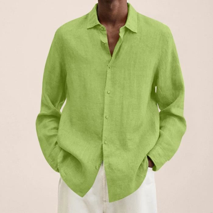 Chemise En Lin à Manches Longues Pour Homme - Style Médiéval Rétro, Léger Et Respirant Pour L'été