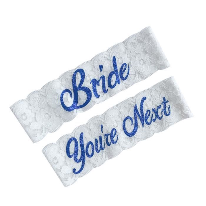 Porte-jarretelle En Dentelle Bleue Avec Nœud En Satin - Blanc - Adulte