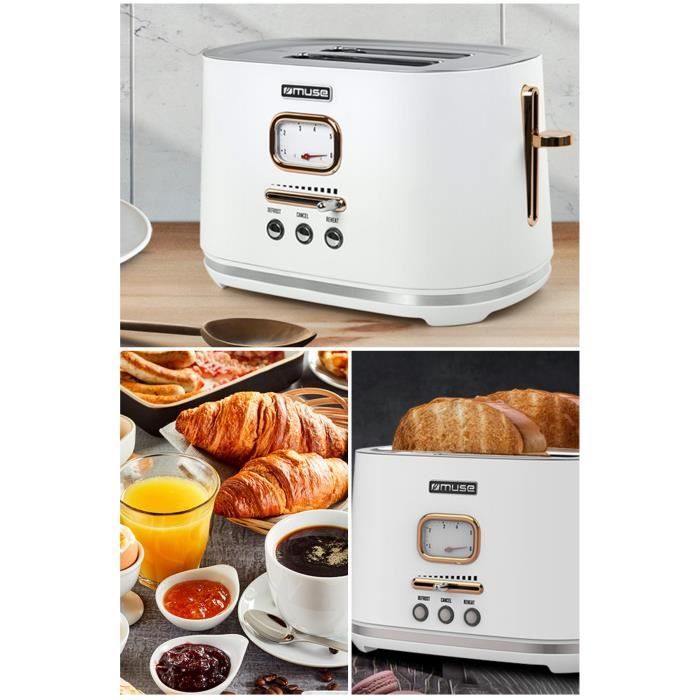 GRILLE PAIN RETRO VINTAGE DESIGN 2 TRANCHES COULEUR ET DORE - vue 2