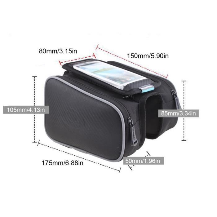 Sac De Cadre De Vélo Wheel Up - étanche - Avec Support Téléphone - 21x13x9cm