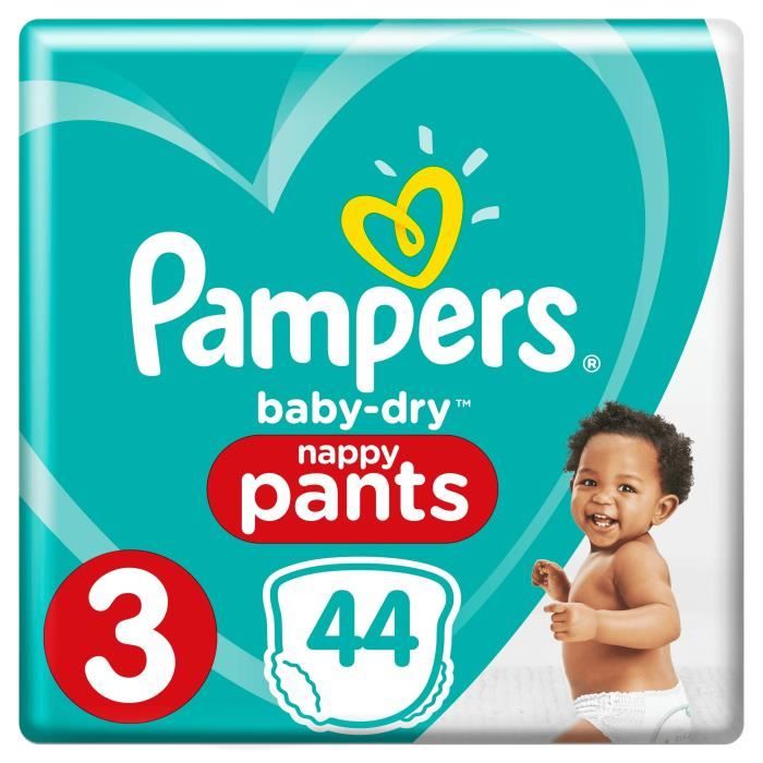 Couches-culotte taille 3 : 6-11 kg baby dry PAMPERS : le paquet de