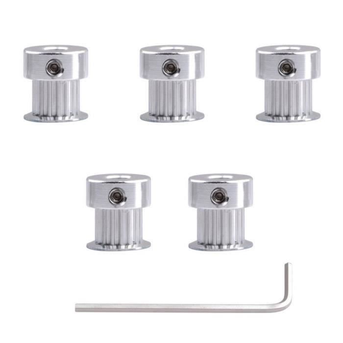 Poulie Synchrone Aluminium 20 Dents, Alésage 8mm - Pour Courroie De Distribution, Machines CNC, Tours