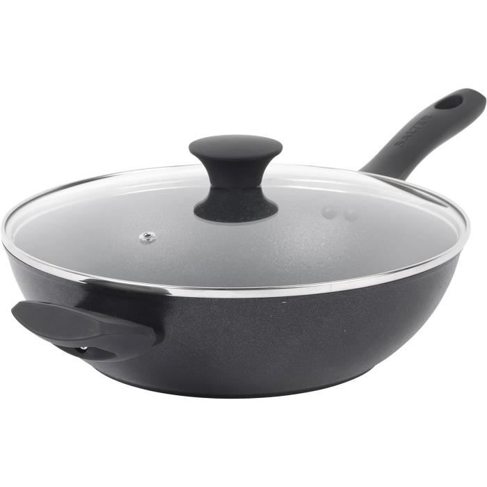 Metaltex XPERT - Casserole Basse En Aluminium Fondu 26 Cm Avec Couvercle De Verre Trempe 87746508