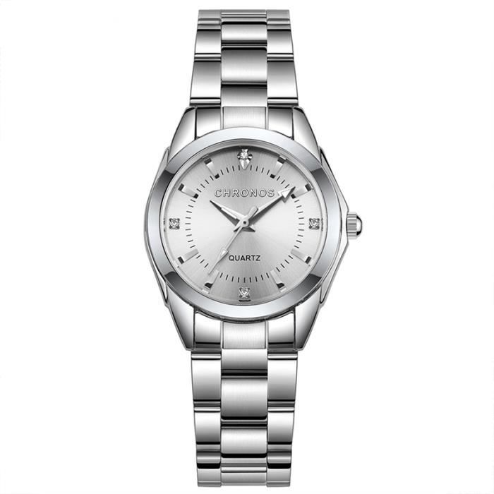 Montre femme quartz diamant haute qualité bracelet en acier étanche décontractée classique avancée