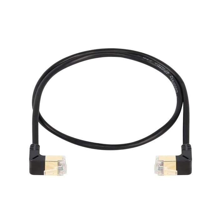 Câble Ethernet RJ45 Cat8 - Mâle à Mâle, 40 Gbit/s, 2000 MHz, Blindé SFTP - Pour Routeur, Modem, Gaming, Streaming (Longueur 0.6m)