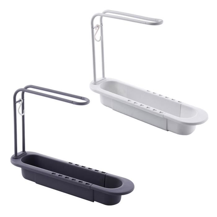 Domybest Support D'Évier Télescopique Support De Rangement Pour Évier De Cuisine Porte Éponge