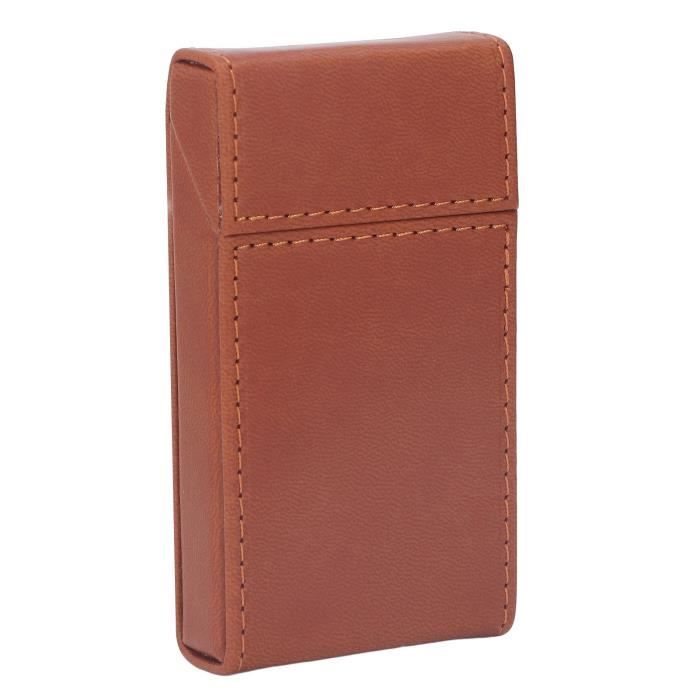 Boîte Cigares Cèdre Étui à Cigares Portable En Cuir Et Cèdre - 3 Tubes Avec Coupe-cigare Inox - Marron - Parfait Pour Voyage étui 3 Tubes Cigares