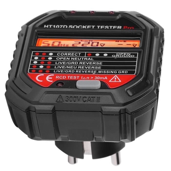 Testeur De Prise Électrique Avec Écran LCD + Test RCD – Prise Britannique – Détection Rapide Des Problèmes De Câblage !