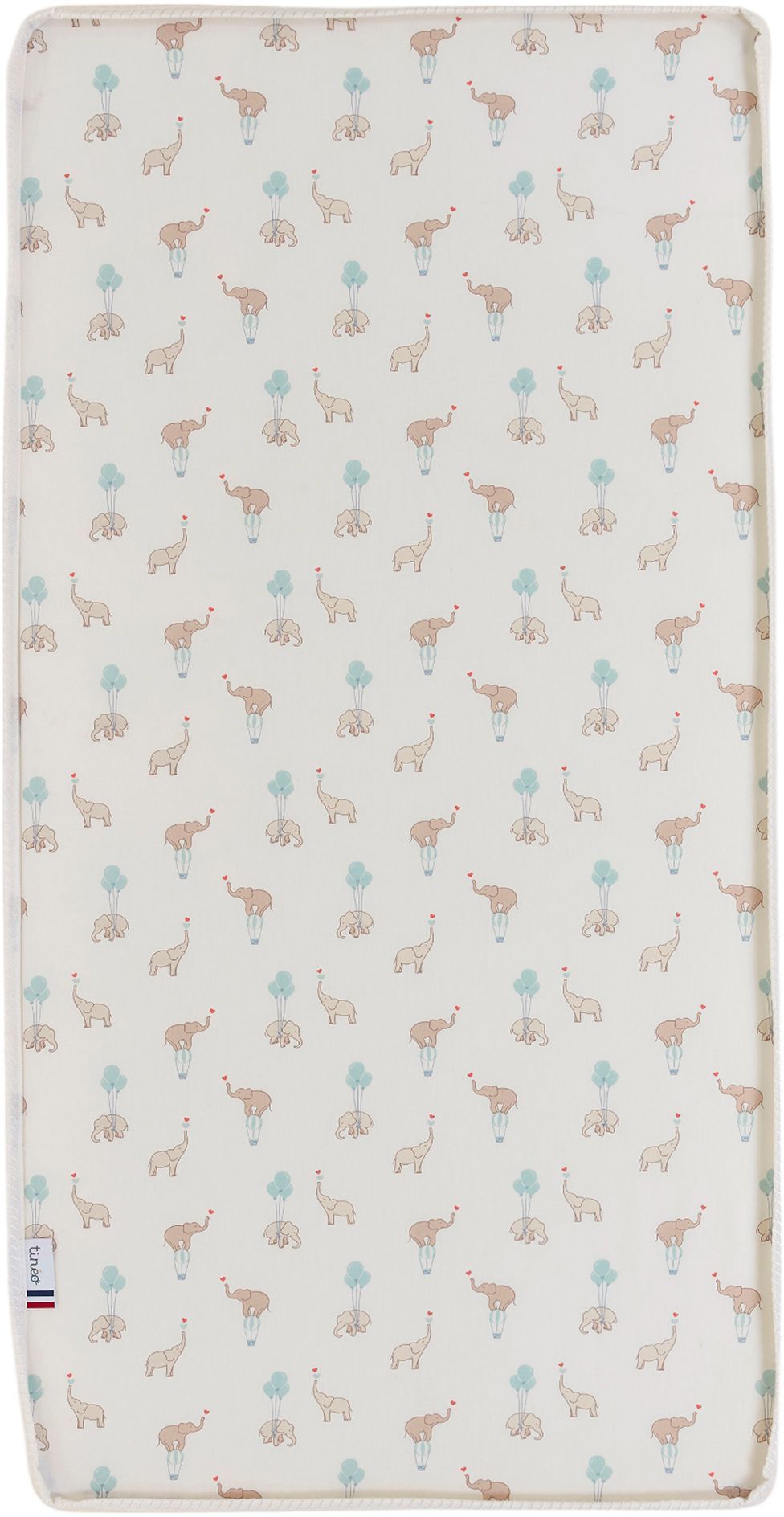 Matelas - CONFORT FUN - 60 x 120 cm - Ep. 8 cm - Blanc / Éléphants - TINEO