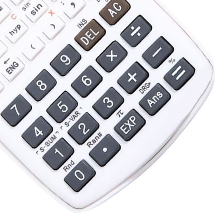 Calculatrice Scientifique Fonctions Complètes - Pour Collège, Lycée, Université - Affichage Naturel, Blanc - 7