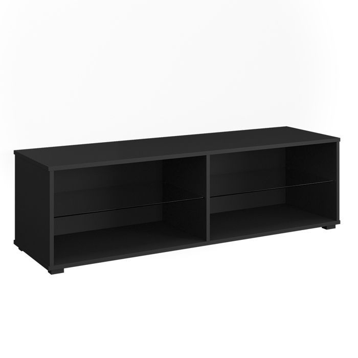 vicco meuble tv rhett, noir, 136 x 40 cm